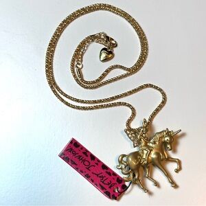 NWT Betsy Johnson Fairy Unicorn Pendant with 24+ inch chain, Women’s Jewelry